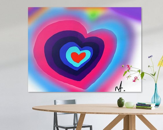 Voorbeeld van het werk in een kamer