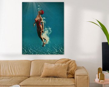 Meisje Zwemt Onder Water van Jan Keteleer