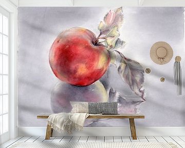 Red apple and its reflection by Adriana Müller