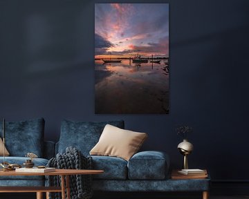 Prachtige zonsondergang bij bootjes van Moetwil en van Dijk - Fotografie