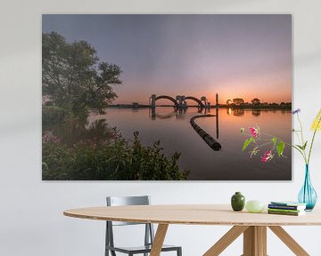 Open weir arches in summer at the Amerongen weir and lock complex on the Maurik side by Moetwil en van Dijk - Fotografie