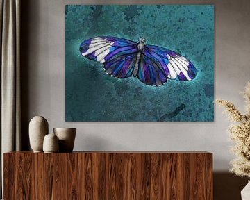 Heliconius sapho butterfly watercolor by Bianca Wisseloo