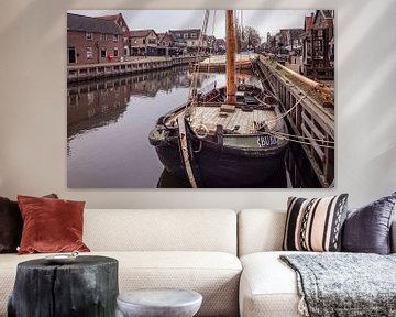 Barge BU101 in harbour Spakenburg by Rob Boon