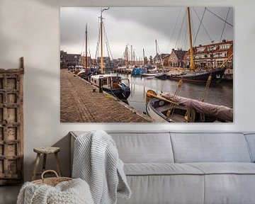 Barges in Museum harbor Spakenburg by Rob Boon