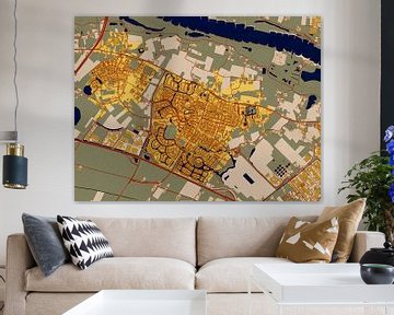 Kaart van Beuningen in de stijl van Gustav Klimt van Maporia