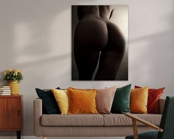 Artistic Nude of a Back and Buttocks in Low Key Color