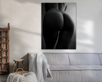 Nu artistique d'un dos et de fesses en noir et blanc discret sur Art By Dominic