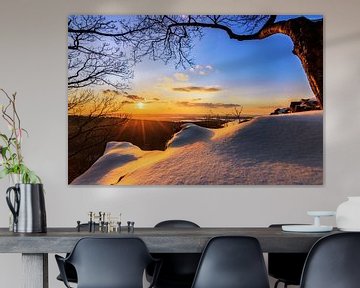 Winter landscape in the sunset, snow in a great landscape by Fotos by Jan Wehnert