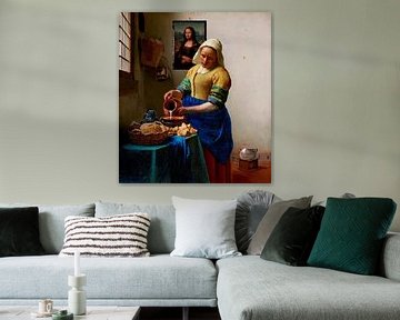 Milkmaid with Mona Lisa by Leo Huijzer