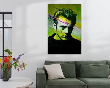 James Dean Abstract Modern Portret in  Groen van Art By Dominic