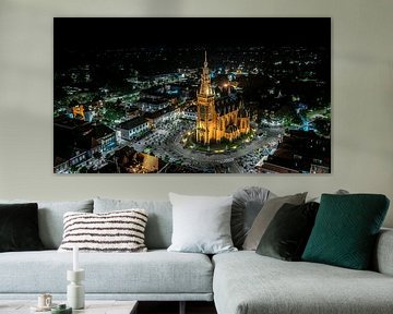 Luchtfoto Kerk Schagen Corona terrassen van Sebastiaan van Stam Fotografie