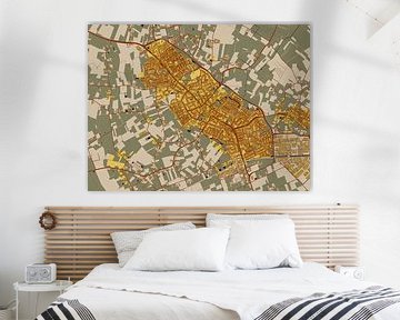 Kaart van Schijndel in de stijl van Gustav Klimt van Maporia