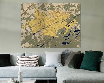 Kaart van Oisterwijk in de stijl van Gustav Klimt van Maporia