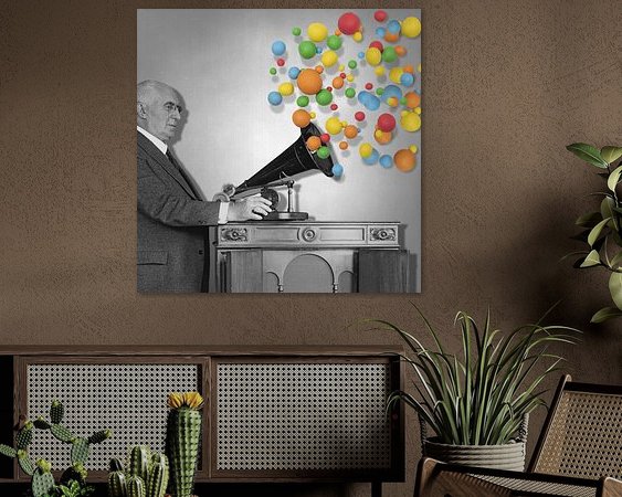 Voorbeeld van het werk in een kamer