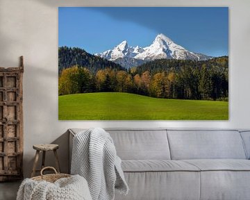 De besneeuwde Watzmann in de Beierse Alpen van Christian Peters