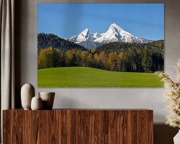 De besneeuwde Watzmann in de Beierse Alpen van Christian Peters