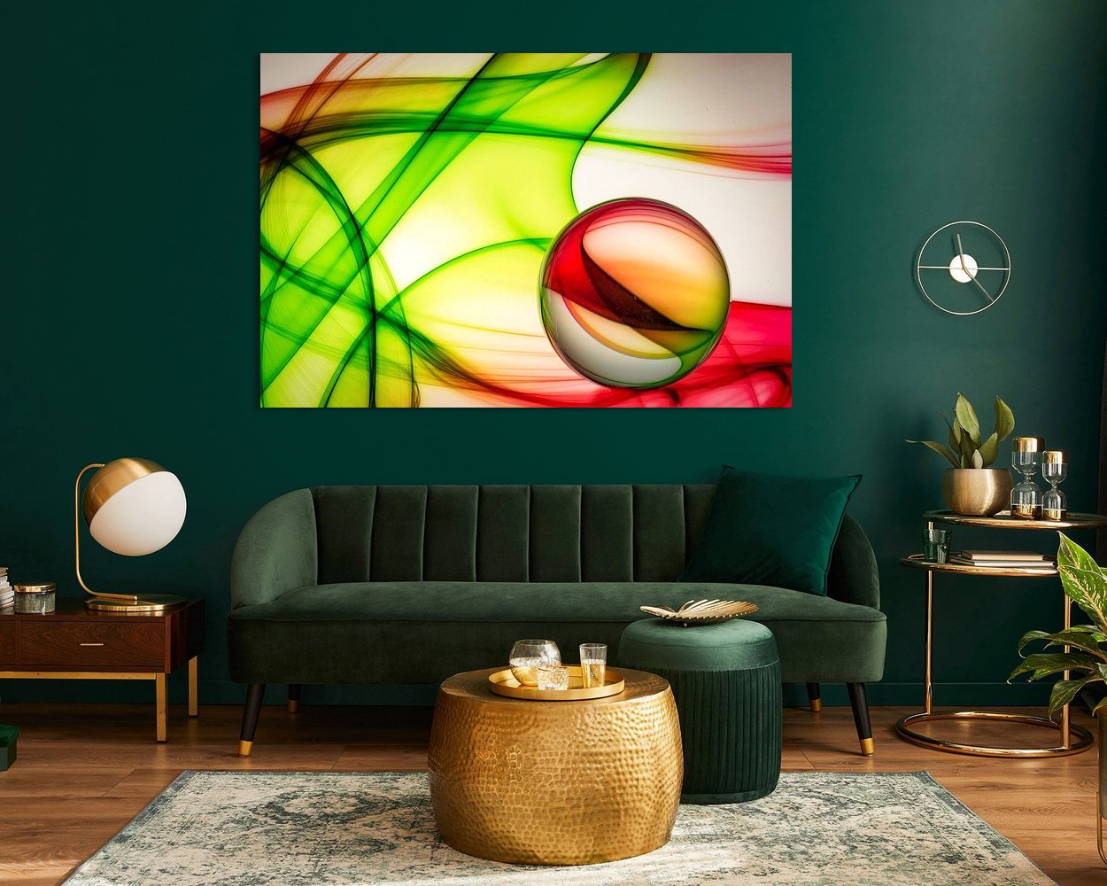 Voorbeeld van het werk in een kamer