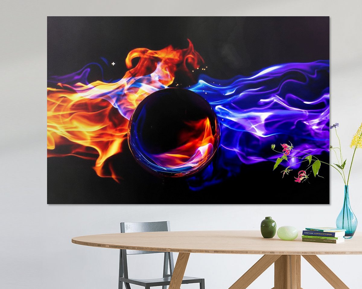 Voorbeeld van het werk in een kamer
