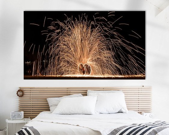 Voorbeeld van het werk in een kamer