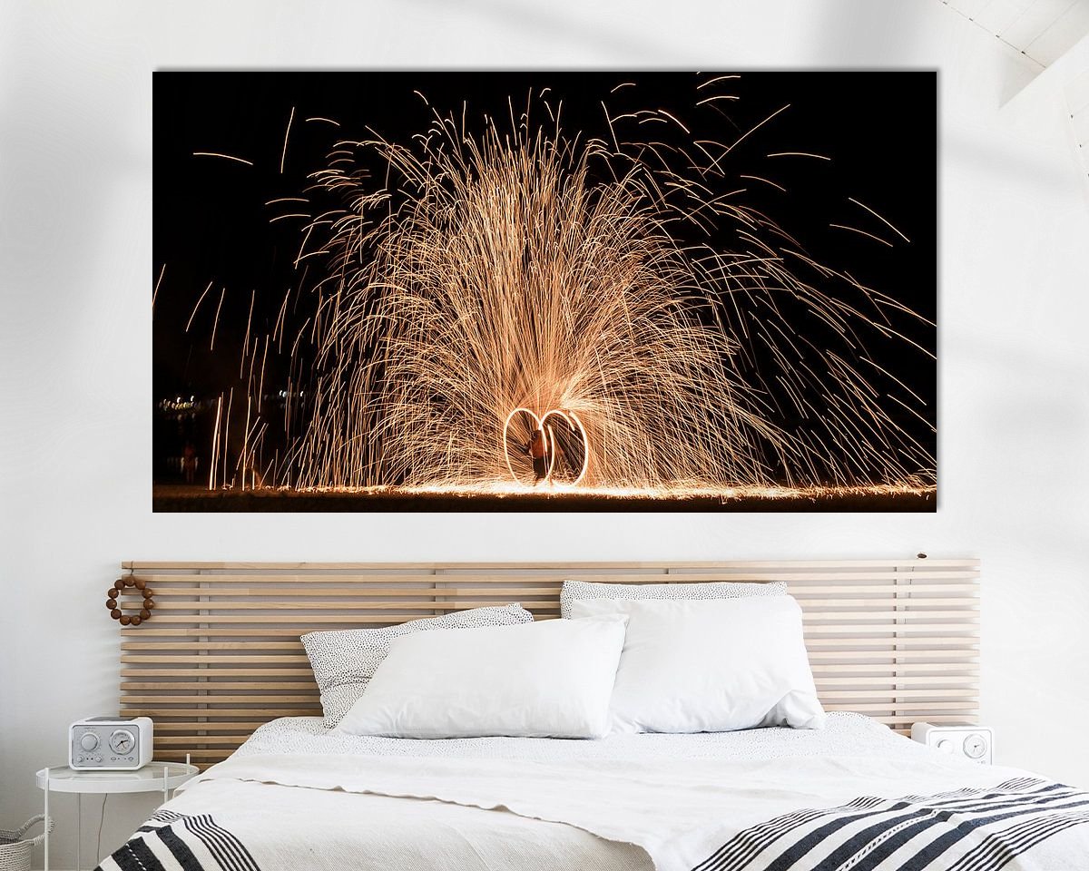 Voorbeeld van het werk in een kamer