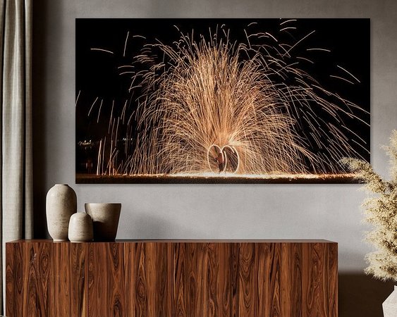 Voorbeeld van het werk in een kamer