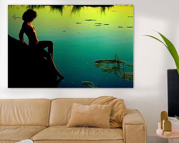 Woman in the sunset