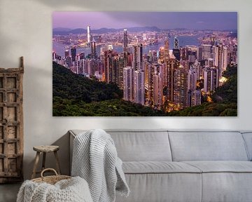 Skyline van Hong Kong van Lex van Lieshout