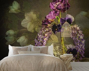 Still life with Flowers. Tulip and violets. by Alie Ekkelenkamp