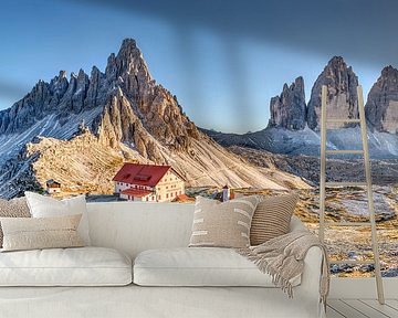 Dolomieten Alpenpanorama op de drie pieken in Zuid-Tirol van Voss Fine Art Fotografie