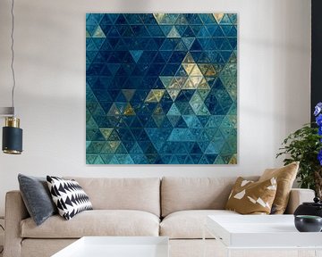 Mosaik blau hell und dunkel gelb #mosaik von JBJart Justyna Jaszke