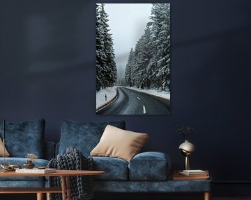 Beautiful winter landscape on the heights of the Thuringian Forest