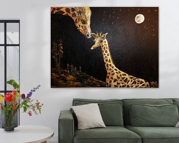 Giraffe Love van Rhonda Clapprood
