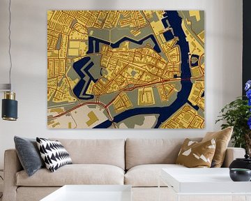 Kaart van het centrum van Geertruidenberg in de stijl van Gustav Klimt van Maporia