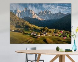 Voorbeeld van het werk in een kamer