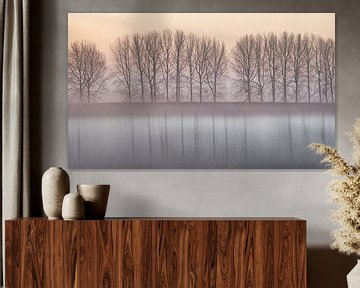 Bomen met reflectie in naturel tinten