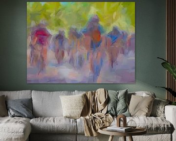 Impressie wielrennen abstract van Paul Nieuwendijk