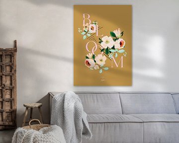 ‘Bloom’ | Flowers ochre by Ceder Art