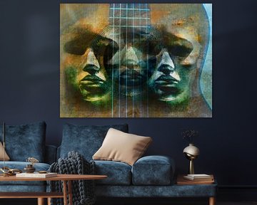 Three faces in the guitar by Gabi Hampe