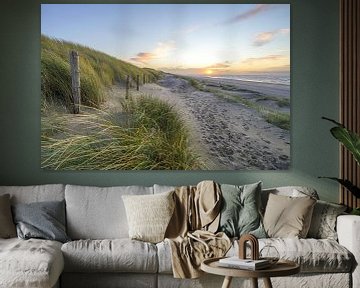 Dunes et plage sur la côte des Pays-Bas sur Dirk van Egmond
