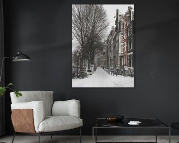 Winter op de Herengracht #1 (vintage edit) van Roger Janssen