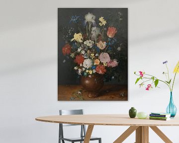 Blumenstrauß in einer Tonvase, Jan Brueghel der Ältere