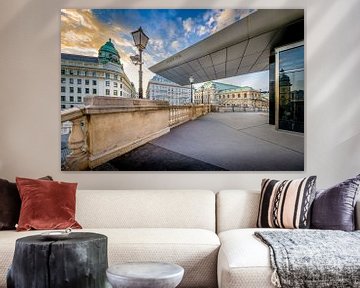 Modern and classic: Albertina main entrance with view of Vienna's old town by Rene Siebring