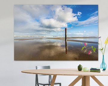 Strandpfosten am Strand von Terschelling