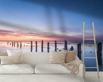 Wad voor de kust van Wierum bij laag water