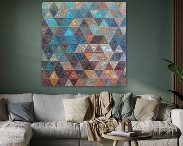 Mosaic triangle yellow blue #mosaic