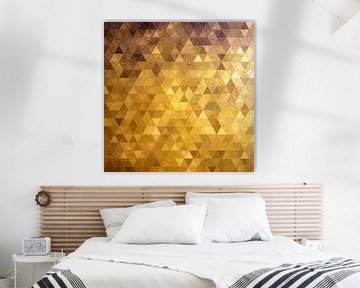 Mozaïek driehoek goud geel #mosaic van JBJart Justyna Jaszke