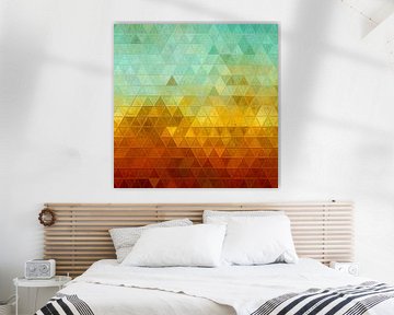 Mosaik Dreieck braun gelb grün #Mosaik von JBJart Justyna Jaszke