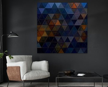 Mosaic triangle dark blue orange #mosaic by JBJart Justyna Jaszke