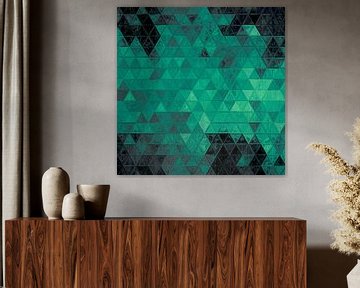 Mozaïek driehoek donkergroen #mosaic van JBJart Justyna Jaszke