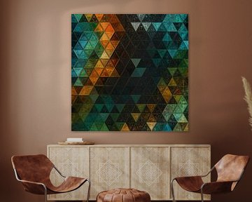 Mozaïek driehoek donkere kleuren #mosaic